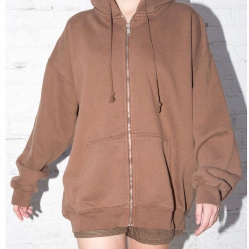 Brandy Melville brown zip up